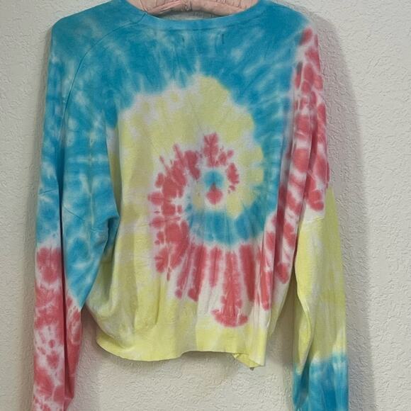 NWT BLANKNYC Good Days Rainbow Tie-Dye Long Sleeve Crew Neck Sweater - Sz S - Picture 8 of 10